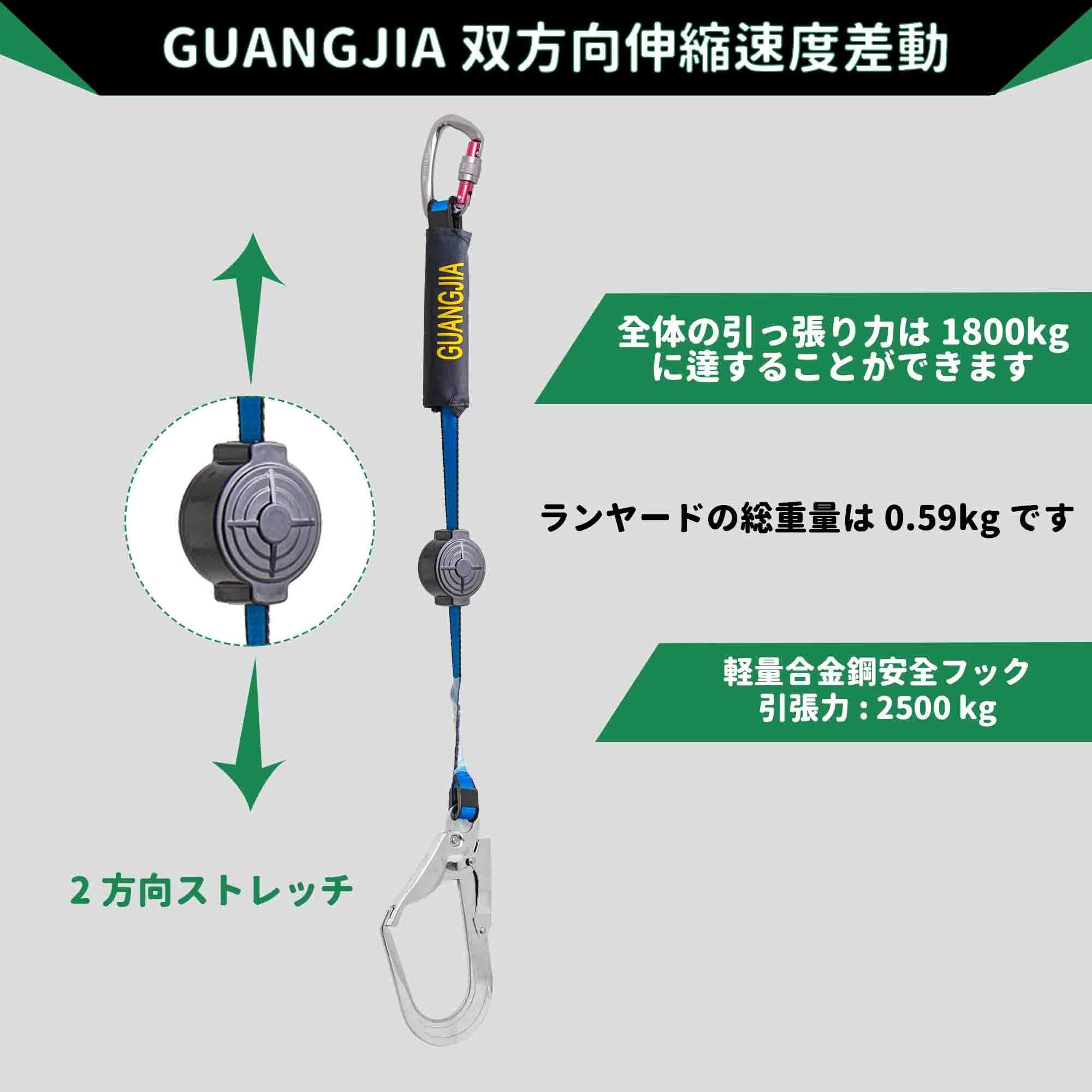 ランヤード 巻き取り式 墜落制止用器具 軽量 安全帯 ロック装置なし 巻き取りタイプ 1号ロープタイプ ユニバーサル フルハーネスタイプ/ベルトタイプ 兼用ランヤード 安全帯 高所作業用 電工 アルミニウム合金